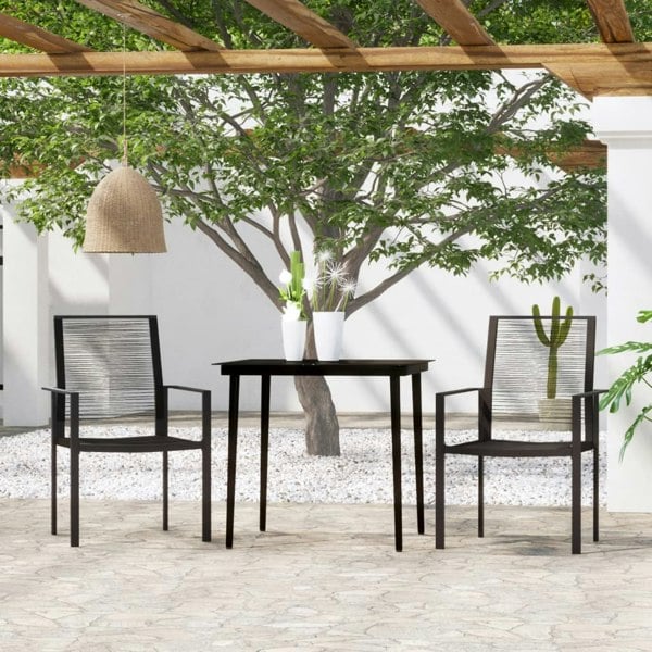 Berkfield 3 Piece Garden Dining Set Black