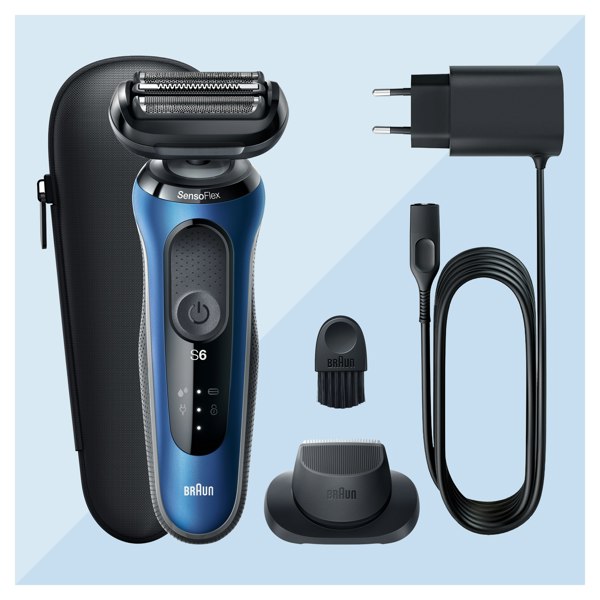 Braun Series 6 60-B1200s Electric Shaver With Precision Trimmer - Blue