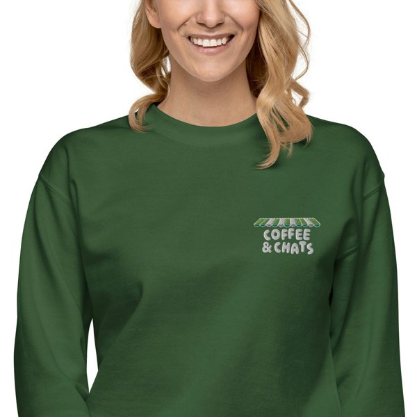 ANCHOR & CREW x GUSTATORY Coffee & Chats Cotton Blend Embroidered Sweatshirt