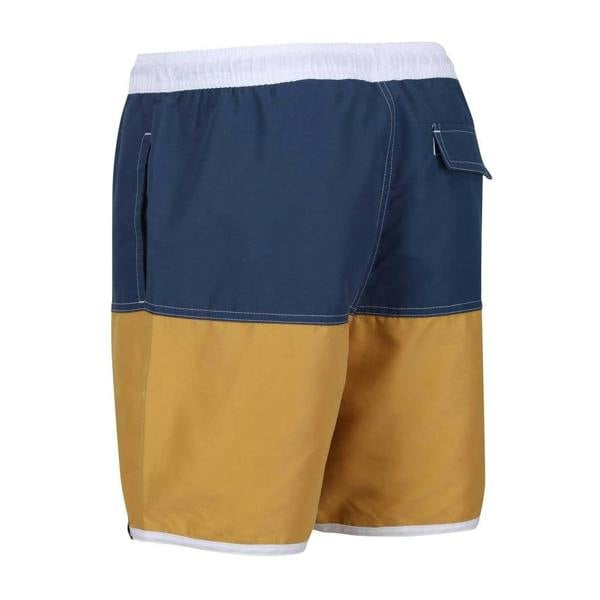 Regatta Mens Benicio Swim Shorts - Dark Denim/Gold Straw - 