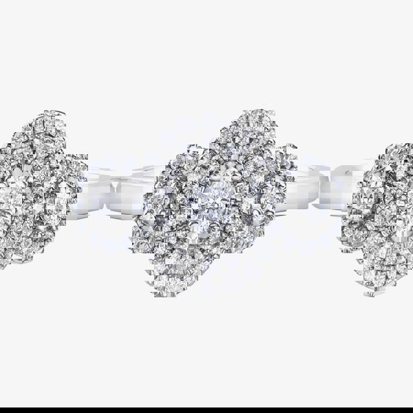 T. H. Baker 9ct White Gold 0.33ct Diamond Triple Cluster Ring 30807WG/33-10