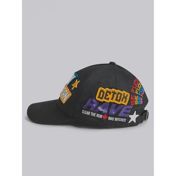 Dsquared Traveller Patchwork Cap   in  Black