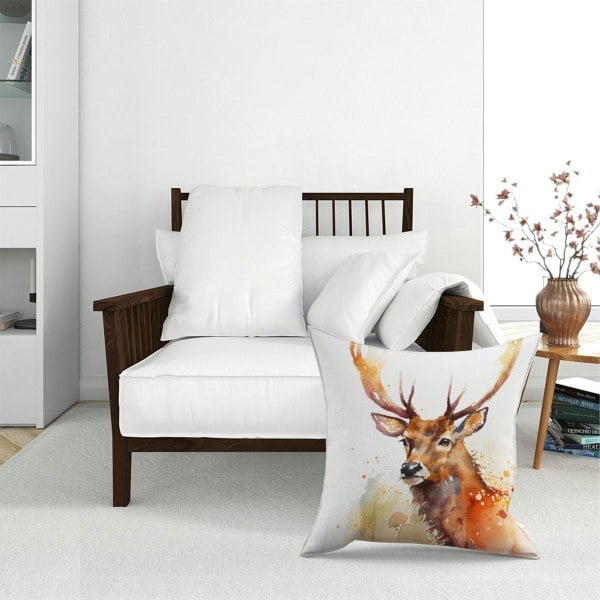 Warren Reed Majestic Stag Watercolour Floor Cushion