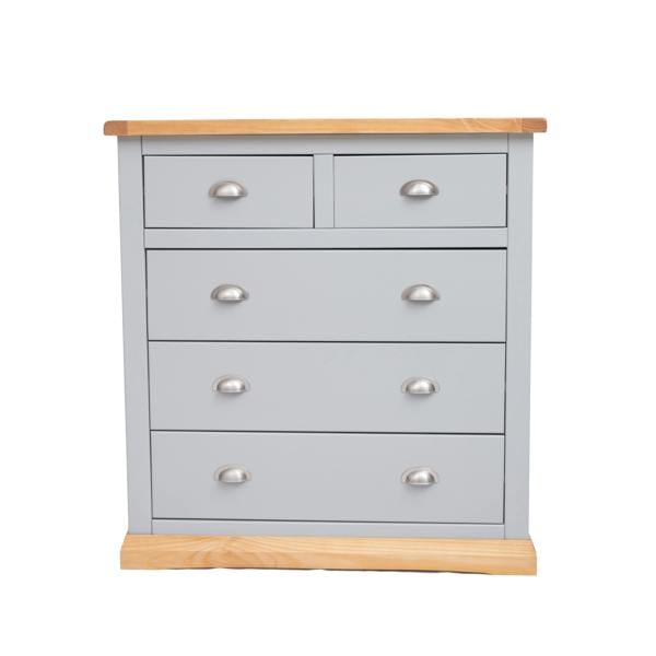 Bomporto 5 Drawer Chest of Drawers Chrome Cup Handle