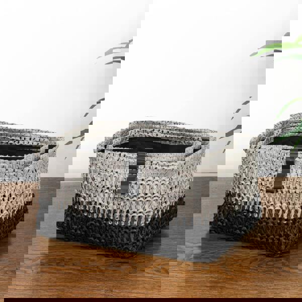 JVL Kenzi Rectangular Fabric Storage Baskets for Home Organisation, Set of 2