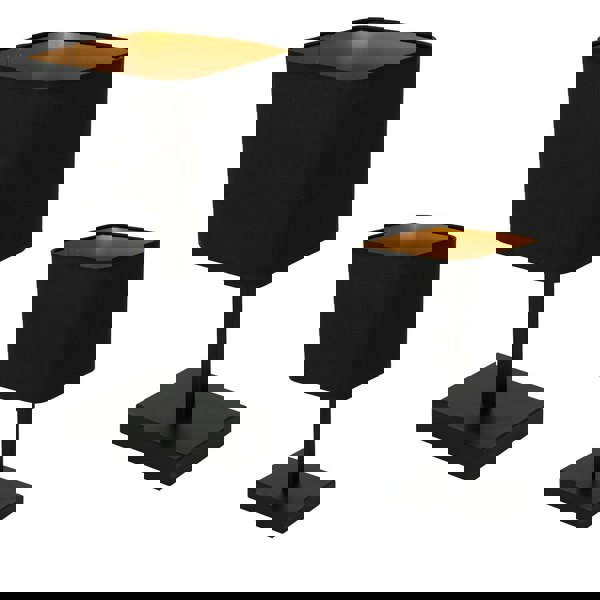 Milagro Napoli Table Lamp Matt Black And Gold Hand Made High Quality Metal And Fabric Construction