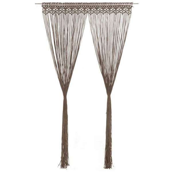 Berkfield Macrame Curtain Taupe 140x240 cm Cotton
