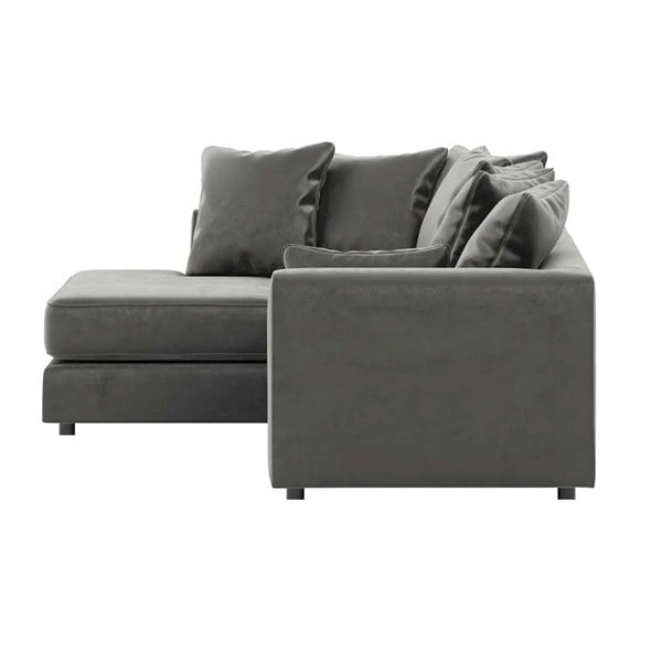 Furnishings For Less Brooklyn Full Foam Plush Velvet Corner Sofa