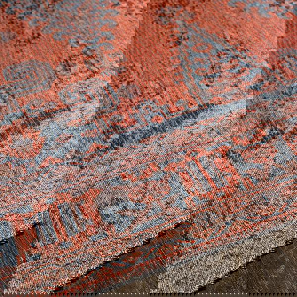 Livabliss Colin-Washable Orange Blue Brown Traditionnal Vintage Boho Rug