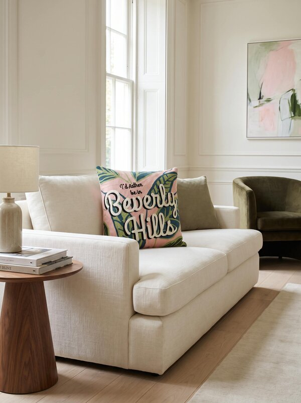 Beverly Hills Needlepoint Cushion – I'd Rather Be in Beverly Hills