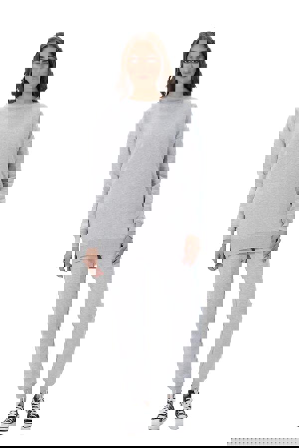 Smart Living Ladies Longline Crewneck Sweatshirt - Grey