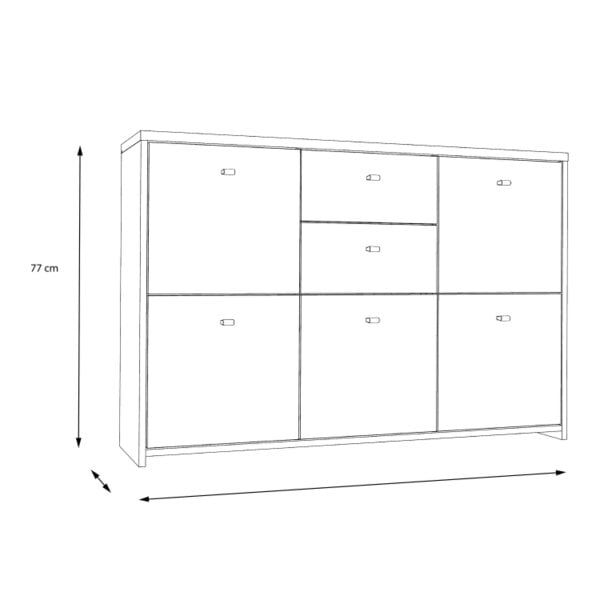 Wyld Haus Willowmere Vintage Wood Chest Storage Cabinet 2 Drawers 5 Doors