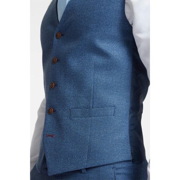 Antique Rogue Blue Texture Stretch Waistcoat