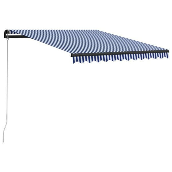 Berkfield Manual Retractable Awning 300x250 cm Blue and White