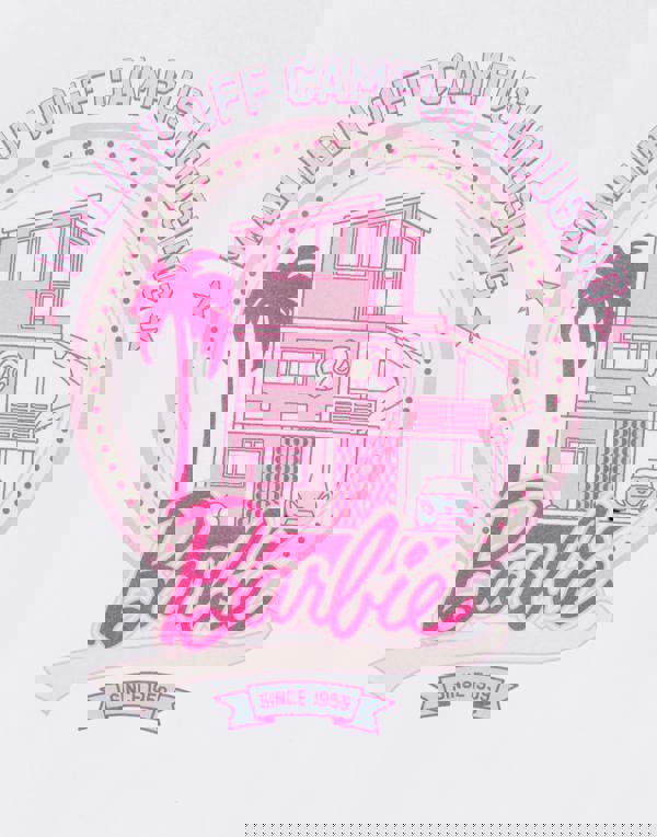 Barbie Womens White Malibu Off Campus Short Sleeved T-Shirt