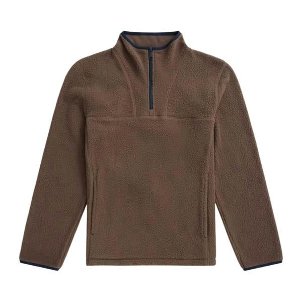Animal Mens Alfie Contrast Detail Borg Half Zip Fleece Top - Brown - 