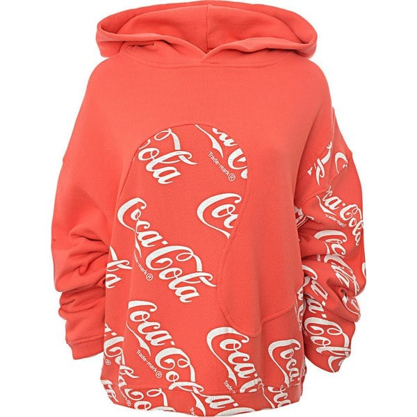 Erl Mens Coca Cola Swirl Knitted Hoody in Red