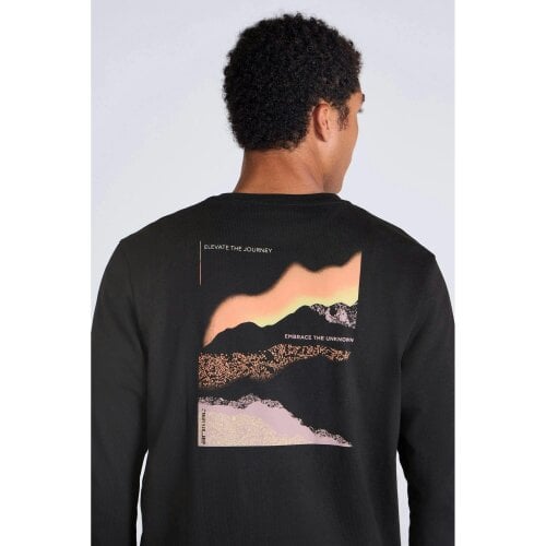 Animal Mens Graphic Print Cotton Regular Long-Sleeved T-Shirt - Black