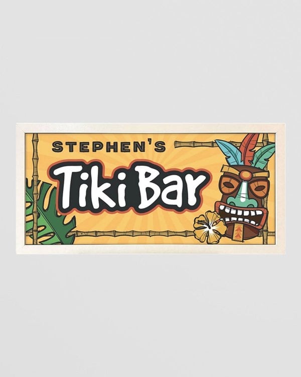 Personalised Light Box Sign – Home Tiki Bar Glow with Custom Text