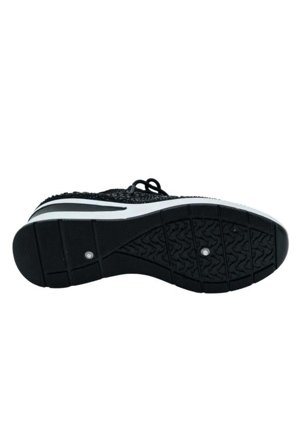 Crystal Stretch Comfort Wedge Trainers Black, featuring crystal Details
