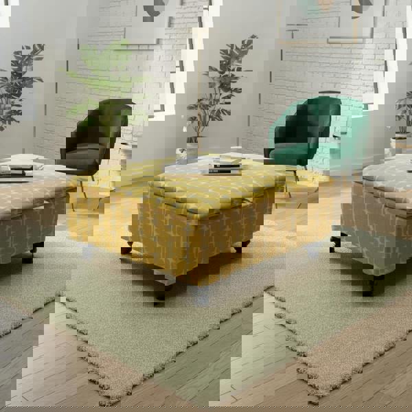 Premium upholstered square ottoman for living room or lounge