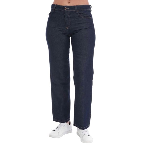 Emporio Armani Womens J04 Wide Leg Jeans - Denim