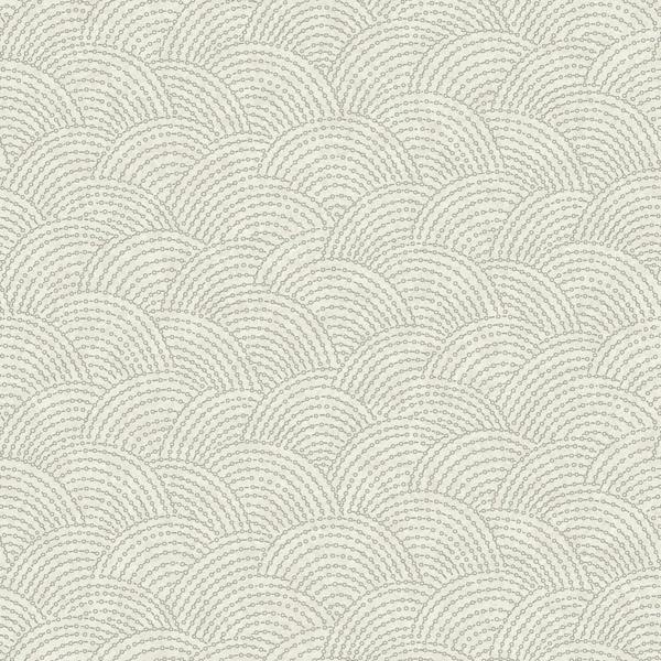 Grandeco Boutique Shell Metallic Curve Luxury Weight Embossed Wallpaper, Grey
