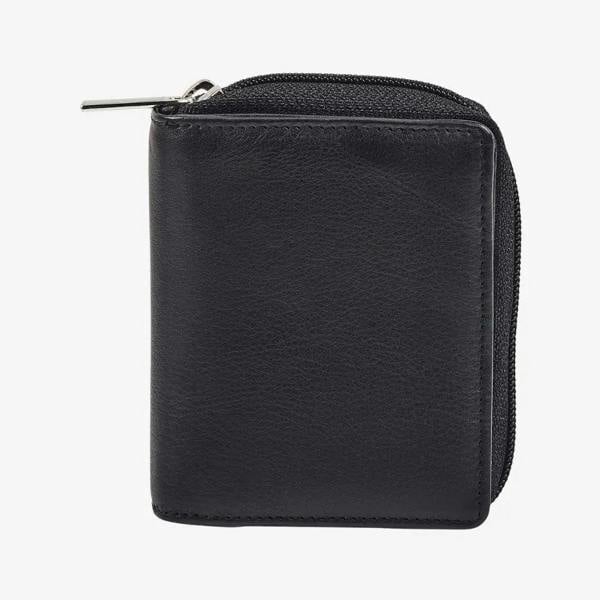 Miami zip around purse for women in black real leather