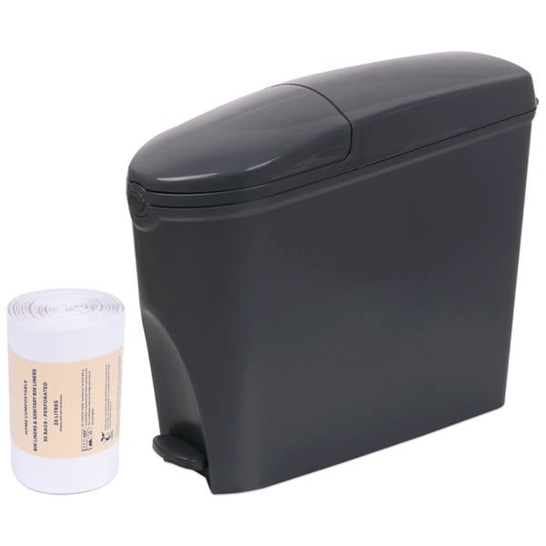 ProWashroom Sanitary Bin 20L & 50 Bin Liners - Slimline Washrooms Toilets Hygienic Disposal Pedal Bins