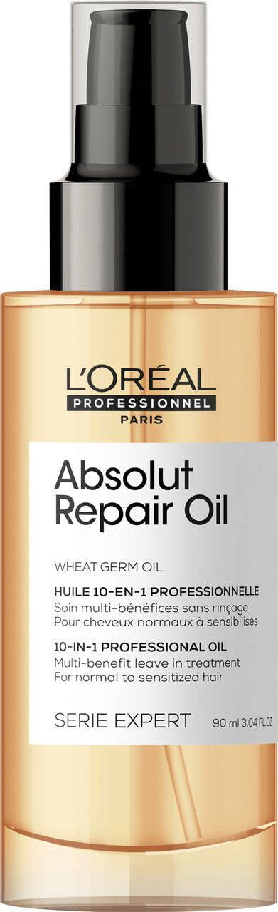 L'Oreal Serie Expert Absolut Repair Gold 10 in 1 Oil enriched with Wheat Germ Oil, this Multi-benefit leave-in provides one action for 10 benefits