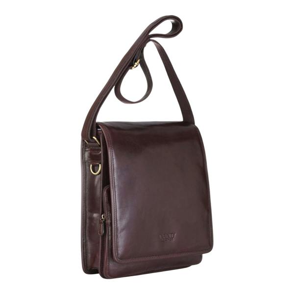 Infinity Leather Leather Vintage Messenger Shoulder Crossbody Travel Business Bag - Ranger
