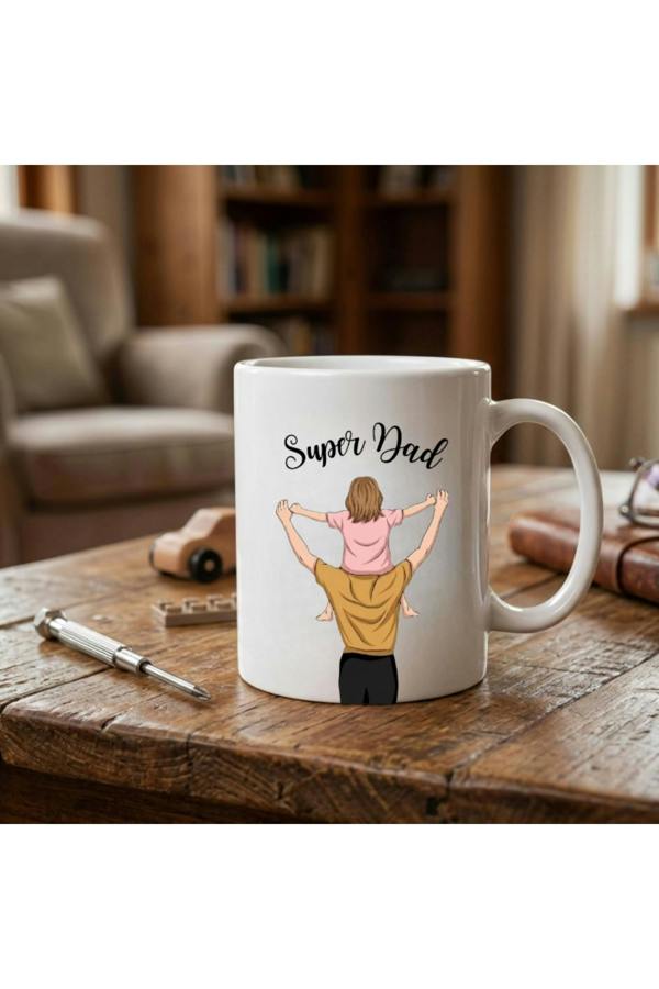 Dyzi Super Dad Mug Ceramic Coffee Cup