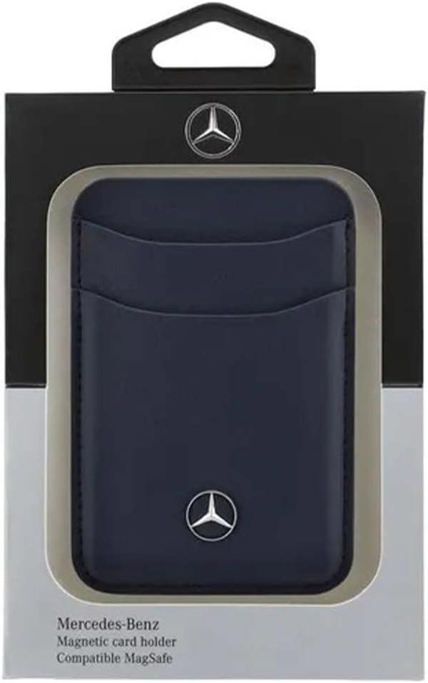 Mercedes Benz Leather Magnetic Card Holder Navy Blue - MECSMPUDCSV