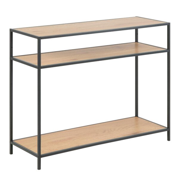 Wyld Haus El Paso Black Metal and Wild Oak Veneer Console Table 2 Shelves