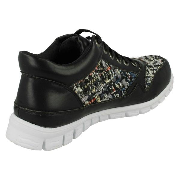 Ladies Waves Casual Lace Up Textile Trainers - F80101