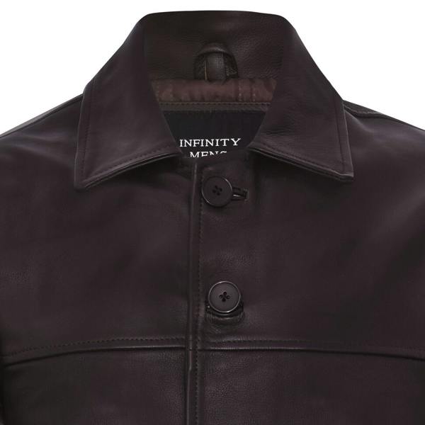 Infinity Leather Mens Classic Cowhide Leather Box Jacket