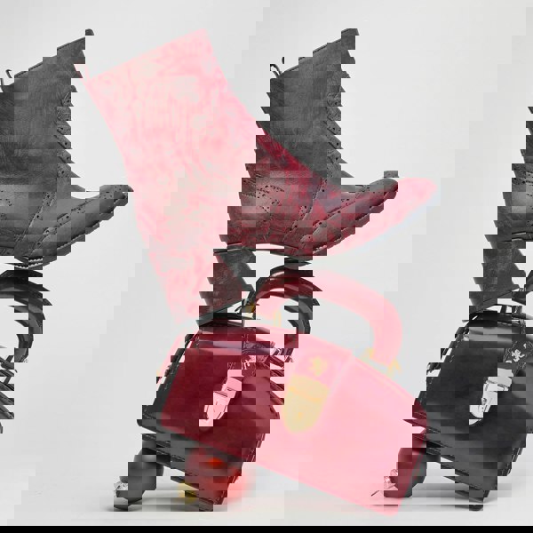 Embassy London Chloe - Burgundy - Women's block heel higher ankle leather boot with side zip