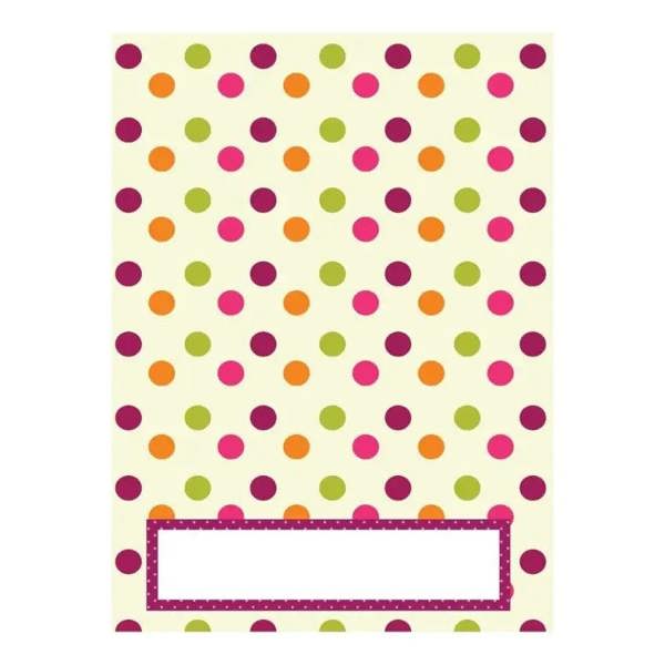 Polka dot proud moments extra page with colorful dots and blank label