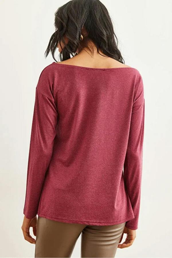 Hoxton Gal Boat Neck Wool-Viscose Draped Jumper