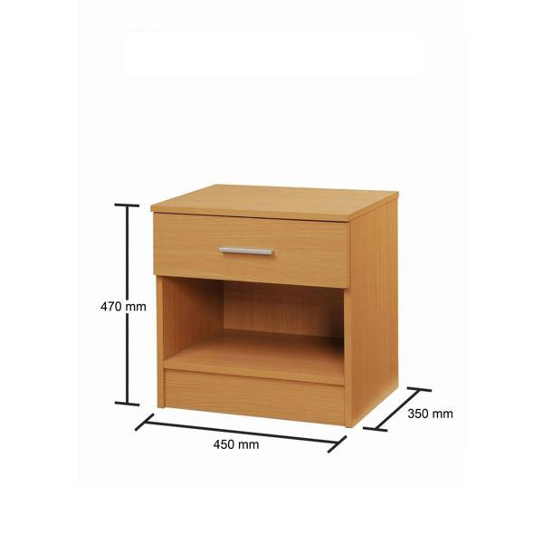 Timber Art Design Rio Costa Bedside Cabinet Bedroom Furniture Nightstand Table 1 Drawer