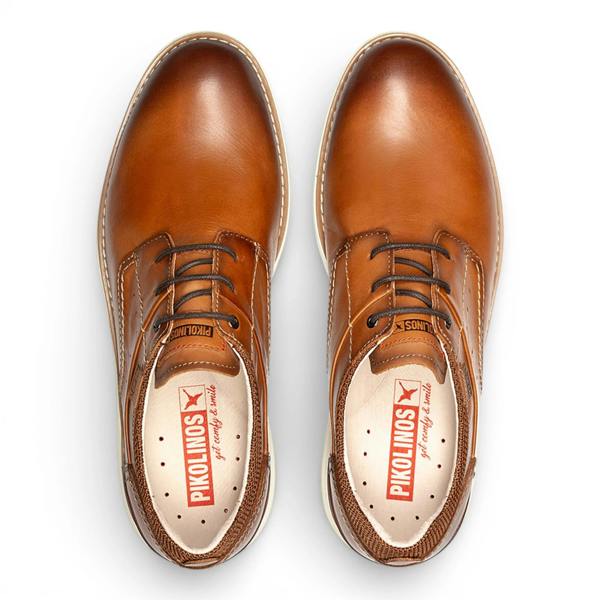 Pikolinos Manacor - Men's Brown Leather Lace-Up Sneakers