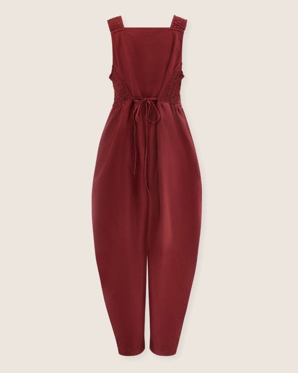 Alice Red Smocking Strap Jumpsuit- image 7