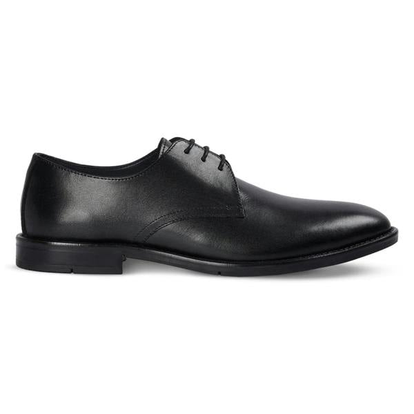 Paul Andrew Henley - Men's Black Classic Plain Toe Derby Shoes
