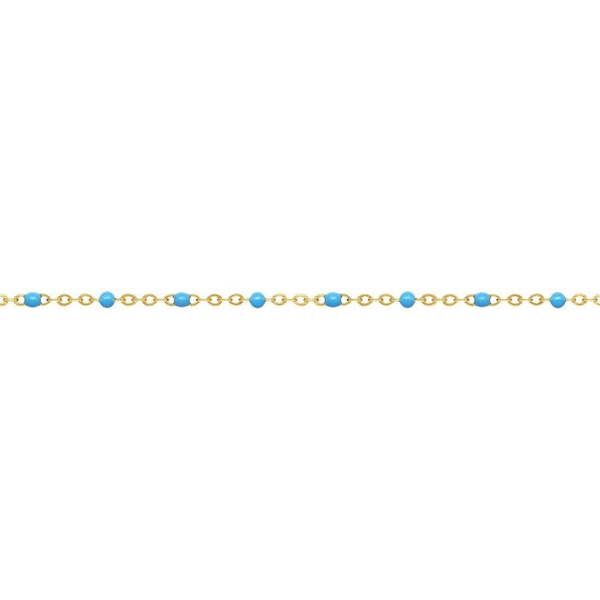 Sarah Layton 14ct Yellow Gold Filled Flat Cable Chain with Blue Beads