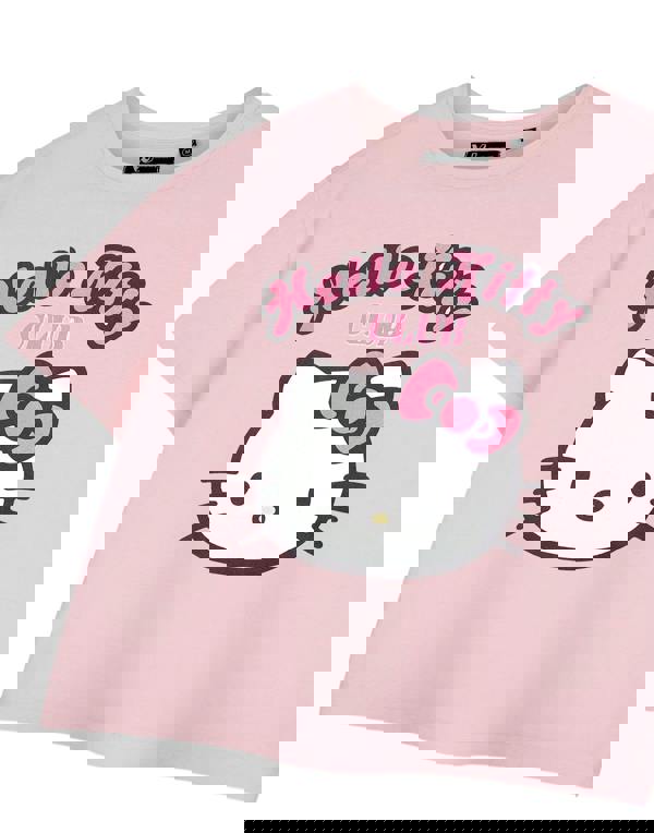 Hello Kitty Womens Pink Club Cropped Short Sleeved T-Shirt