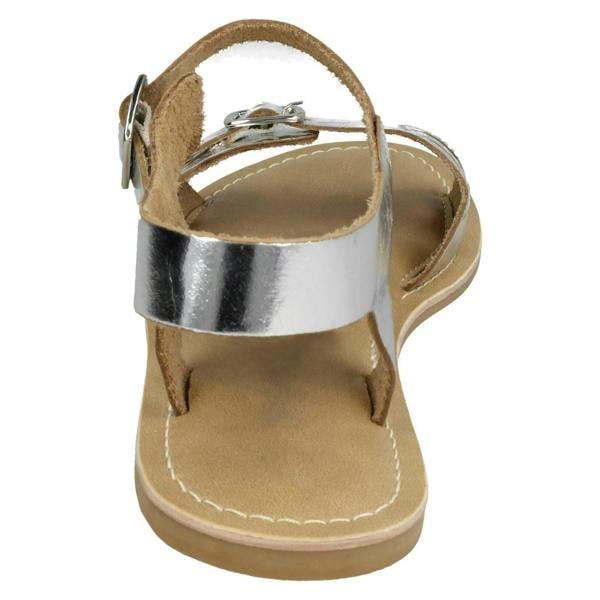 Leather Collection Ladies Leather Collection Flat Buckle Sandals