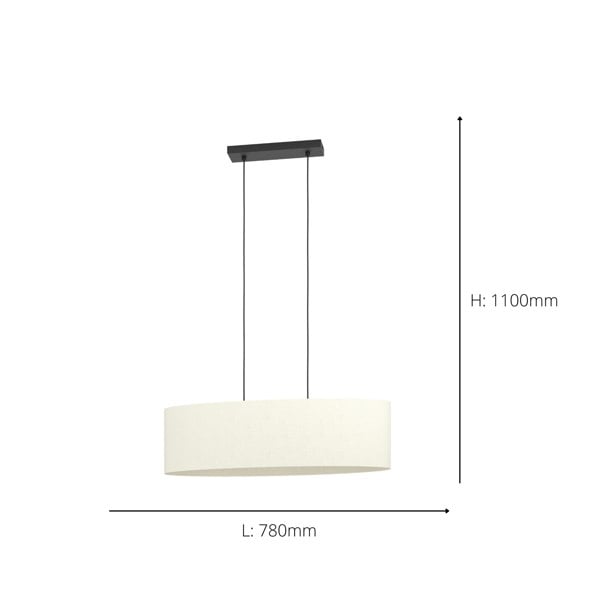 EGLO Febres Double White Fabric And Steel Shade Traditional Pendant