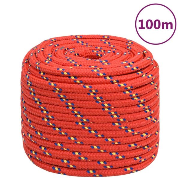 Berkfield Boat Rope Red 16 mm 100 m Polypropylene