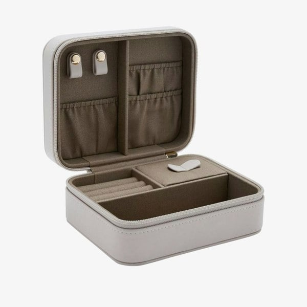 T. H. Baker Sophia Cream Oblong Zip Up Jewellery Box SP3339