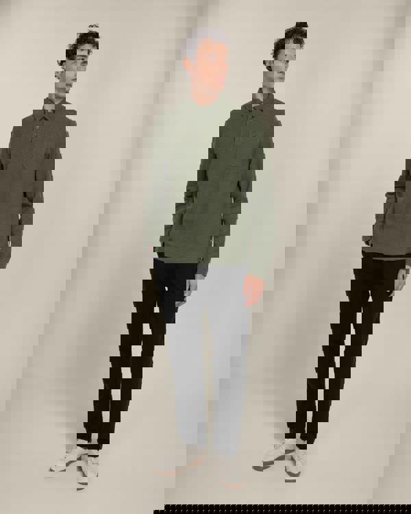 Larsson & Co Aarhus - Textured Long Sleeve Polo Shirt